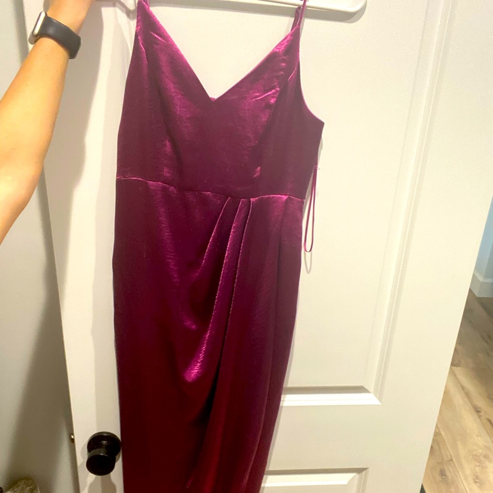 Magenta midi dress
